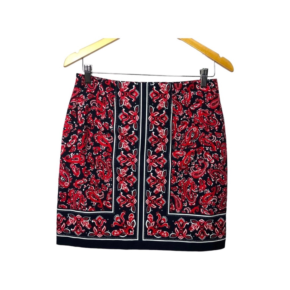 TALBOTS. Women’s Navy Red & White Print Mini Skirt Size 4P